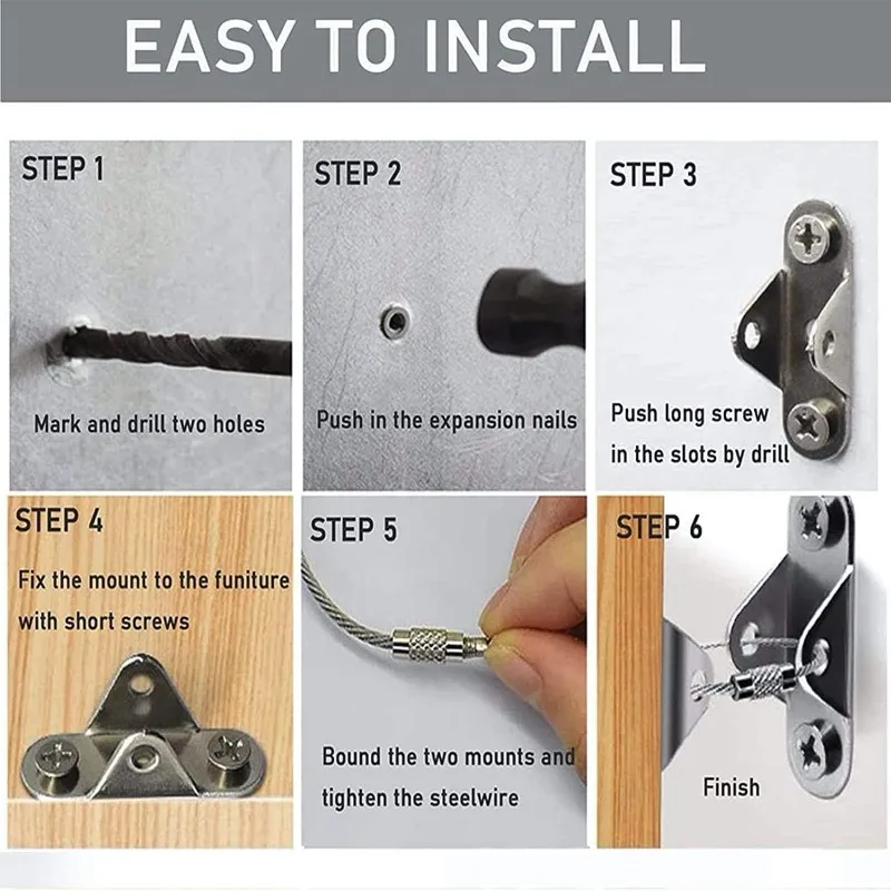 6 Sets Anti Tip Furniture Anch - огляд і ціна Earthquake Anchor Strap